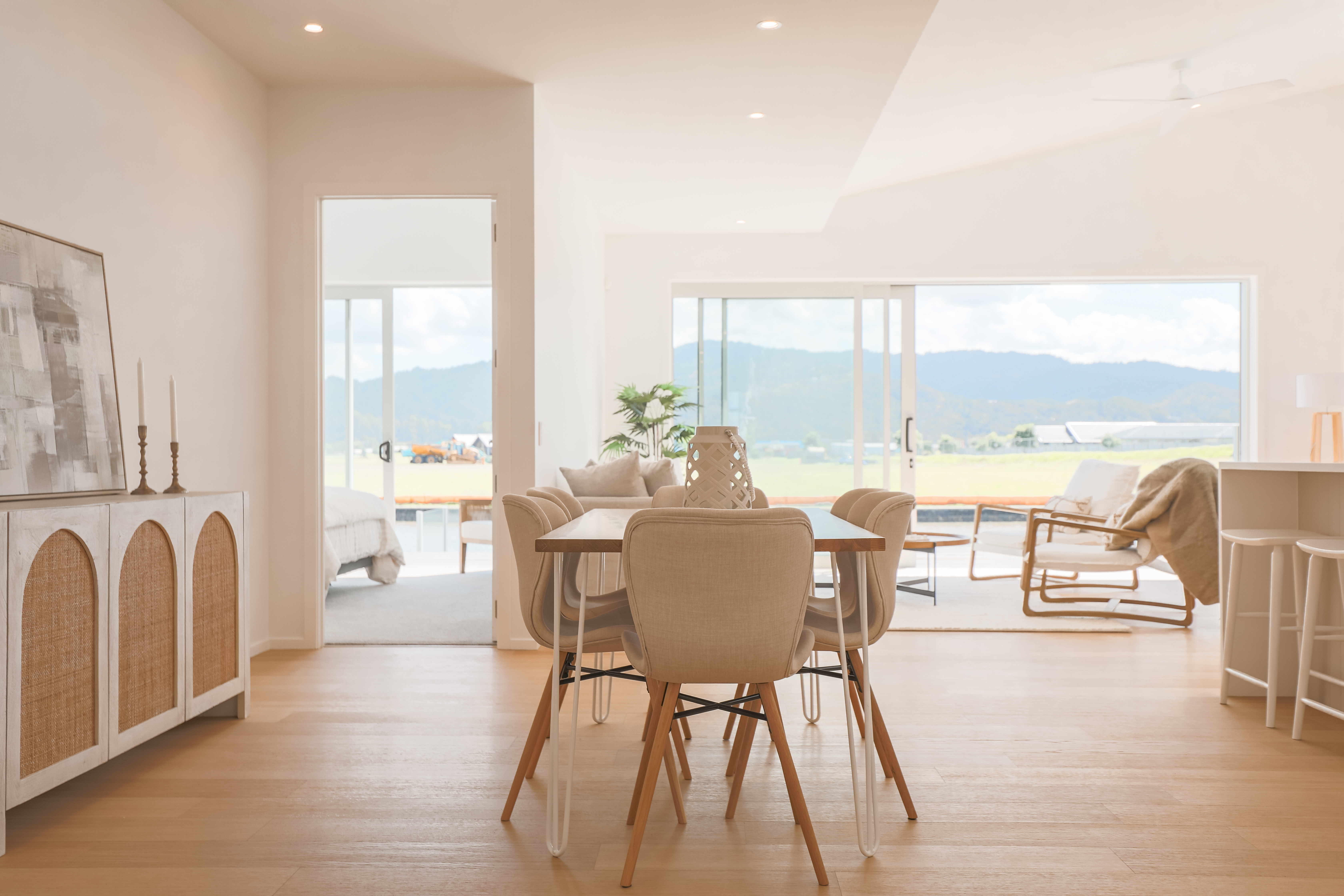 Modern coastal living overlooking water