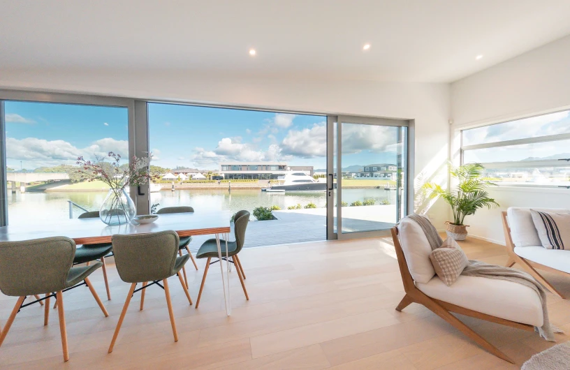 Premium living area overlooking waterways